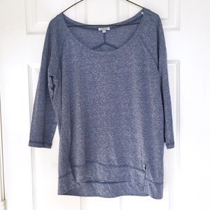 Splendid Heather Blue 3/4 Sleeve Scoop Neck Jersey